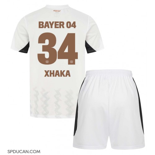 Dječji Nogometni Dres Bayer Leverkusen Granit Xhaka #34 Gostujuci 2024-25 Kratak Rukav (+ Kratke hlače)